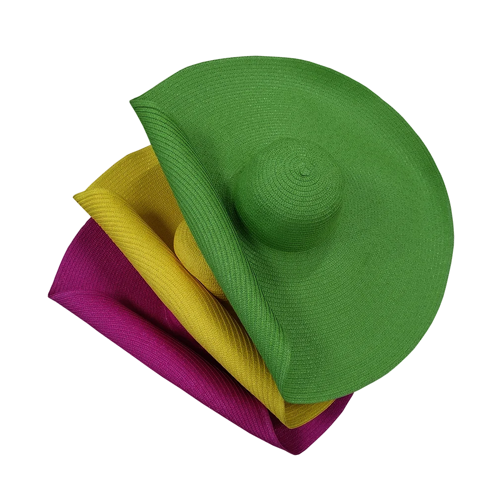 70cm Women Model Fashion Shows Large Wide Brim Straw Hat Super Big Sun Visor Beach Broad Floppy Hat