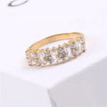 Wholesale Pvd Plated 18k Gold Non Tarnish Stainless Steel Jewelry 3a Cz Zircon Iced Out Ring for Women