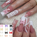 Wholesale 20Pcs/Bag 3D Butterfly Bowknot Shaped Nail Decoration for Nail Charms Acrylic Multicolor Nail Charms