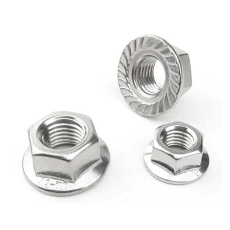 Factory Supply Polished Stainless Steel Hexagonal Flange Nut with Hex Head