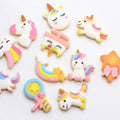 Flat Back Cartoon Unicorn Horse Rainbow Cloud Cabochon for Artificial DIY Craft Home Handmade Decor