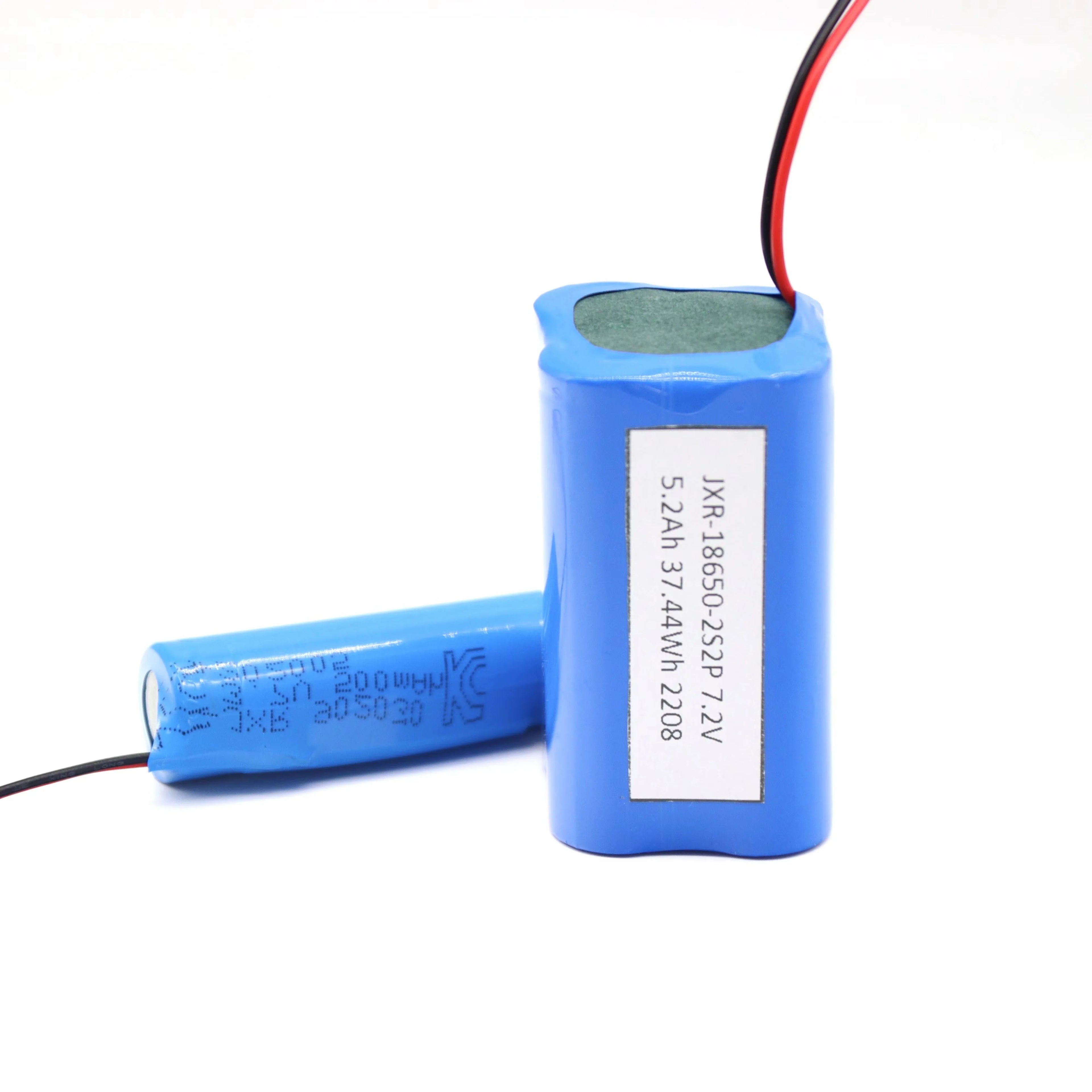 Customizable JXR Battery 18650 Rechargeable 7.4V/7.2V 5200mAh Li Ion Battery Pack 2S4P/2S1P with BMS Connector 1000 Cycles