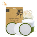 Eco-friendly 3.15" Round Washable Makeup Remover Pads Organic Laundry Bag Soft Bamboo Reusable Facial Wipes