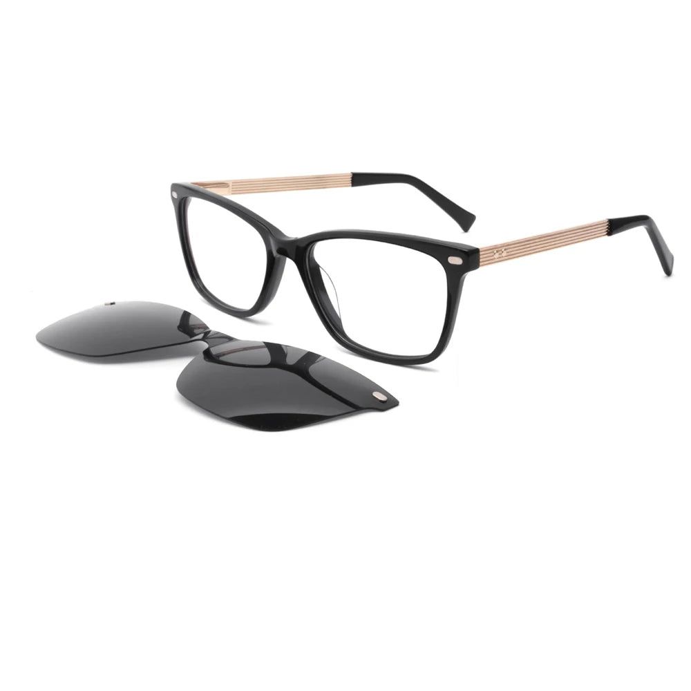 China Manufacturer Glasses Italy Design Mazchelli Optical Eyeglasses Specs Frames OEM Acetate Magnetic Clip on Sunglasses