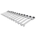 YUHANG 72-Tooth Chrome Vanadium Steel Flex Ratcheting Combination Wrench Set 6-Point Imperial/Metric 8-19mm 42-45 HRC DIY OEM