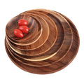 Natural Wooden Kitchenware Products Acacia Thick Personalized Food Serving Reusable Wood Plate for Dinnerware