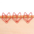 Customized Metal Cool Animal Red Fox Shaped Paper Clips Funny Cute Bookmark Clips With Box Decor Birthday Gift