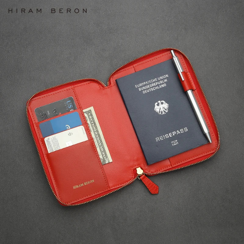 Italian Leather Brand Designer Passport Holder Custom Wholesale with RFID Blocking