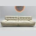 Italian Modern Minimalist Cloud Sofa Tufted Leather with Lazy Down Feature for Apartment or Home Office