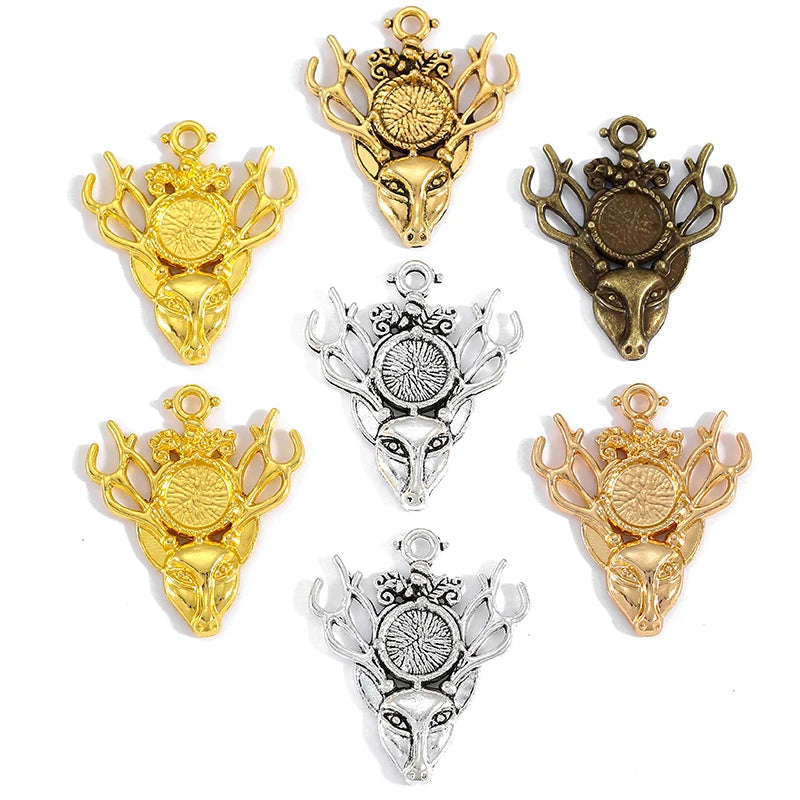 Zinc Alloy Antique Silver Color Deer Charms Pendant Jewelry Findings for DIY Fit Bracelet&Necklace Accessories D9184
