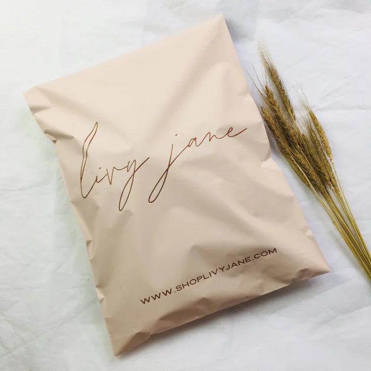 10x13inch Biodegradable Custom Print Poly Mailer Beige Peach Color Mailing Bag Envelope Plastic Packaging  Shipping Bags