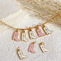Fine Jewelry Pendants for Necklace Bracelet Western Cowboy Boot Waterproof 18k Gold Plated Stainless Steel Charms