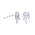 925 Sterling Silver Earrings Jewelry clear CZ Zircon Stud Earrings Women Simple Cubic Silver Geometric Earrings