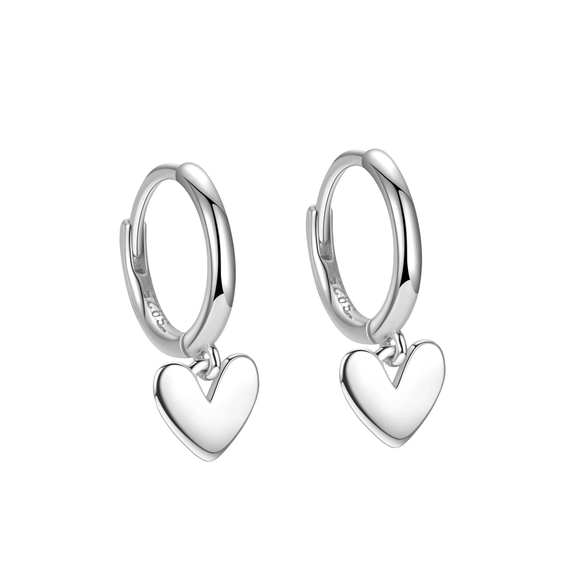 Heart Dangle Earrings 925 Sterling Silver Love Simple Drop Earrings Gold Plated Hoops for Women Fine Jewelry Wholesale
