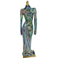 Sihaiyile Sequin Birthday Wedding Hooded Dress Backless Dinner Gown Showgirl Festival Outfit Women Night Club Party Long Dress