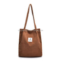 Simple Corduroy Shopping Bag Large Capacity Canvas Bag Women's Shoulder Bag