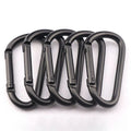 Popular Climbing Accessories 76mm Aluminum Alloy Matte Black Electrolytic Treatment Customizable Carabiner Clips Hooks for