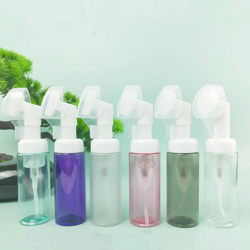 Foaming Bottle with Brush 30ml 50ml 60ml 100ml 150ml 200ml PET Cosmetic Liquid Soap Dispenser with Foam Pump Bottle