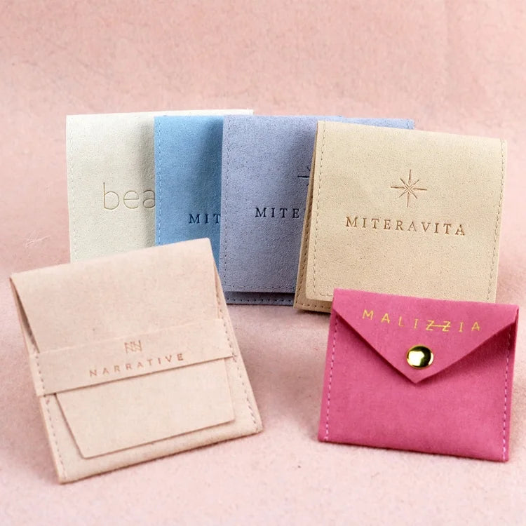 Wholesale Gift Bags Microfiber Jewelry Packaging Pouch Dust-proof Lightweight Storage Bag for Ring Jewelry with Custom Logo