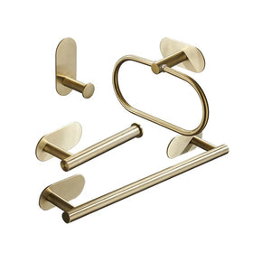 High Quality 5-Piece Metal Wall Mount Bathroom Accessories Set with Towel Bar Storage & Organizer for Hotel & Home Use