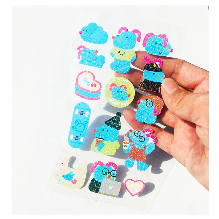 3D Hologram Holographic Stickers Brand Promotion Glitter Shiny Customized Printing Custom Sticker Adhesive Sticker Gift & Craft