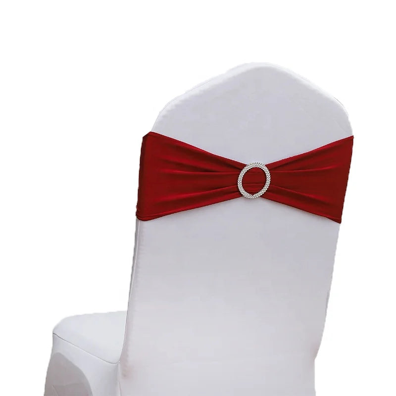 Wholesale Polyester Banquet Stretch Wedding Decorative Round Bandage Chair Covers Sashes