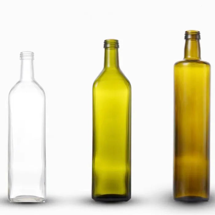 100ml 150ml 500ml 750ml Clear Square Empty Olive Oil Glass Bottle for Kitchen Soy Sauce Vinegar Dispenser Oiler Cruet With Lid