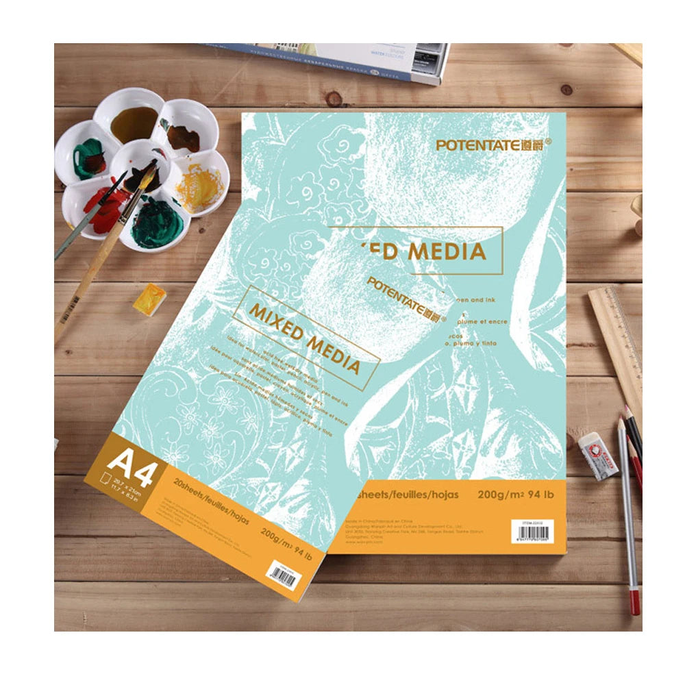 Potentate Artist Sketch Painting Drawing Mixed Media Paper Pads A5 200gsm Acid Free Smooth