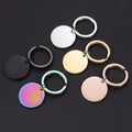 Blank Dog Tag Keychain 25mm Stainless Steel ID Name Tags in Silver Gold Rose Gold Black Rainbow Variety of Colors
