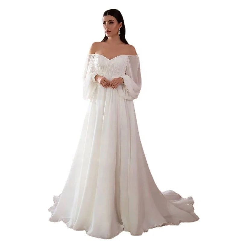 Liu Ming Elegant Women Clothing Fashion Long Sleeve Party  Elegant Slim Evening Prom Dress