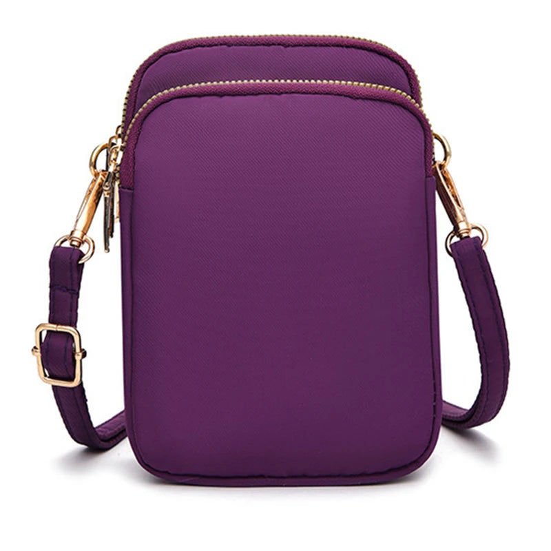 Single Shoulder Bag Mini Phone Bag Oxford Lady Handbag Purse Crossbody Messenger Bag for Women