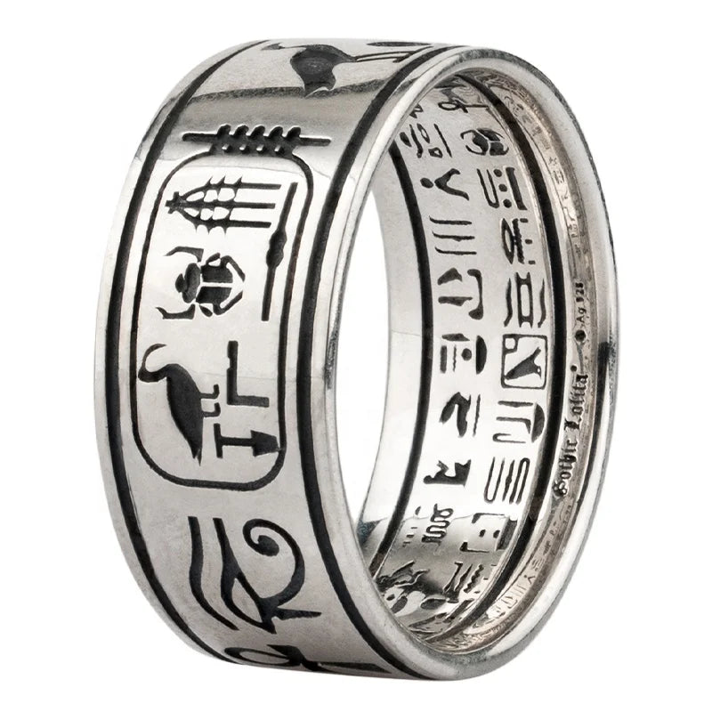 Patten Men Women Finger Tail / Pendant Ring Fashion Wedding Bandswedding Bands 925 Silver Europe and America Popular Black