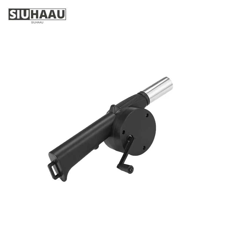 Best Selling Camping  Barbecue Charcoal Starter Hand Crank Powered Manual BBQ Fan Air Blower