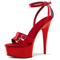 Red 15cm Thin Heel Pole Dance Model Show Fashion Sandals Summer Party Platform Leak Y Toe Party Sandals with ABS Outsole
