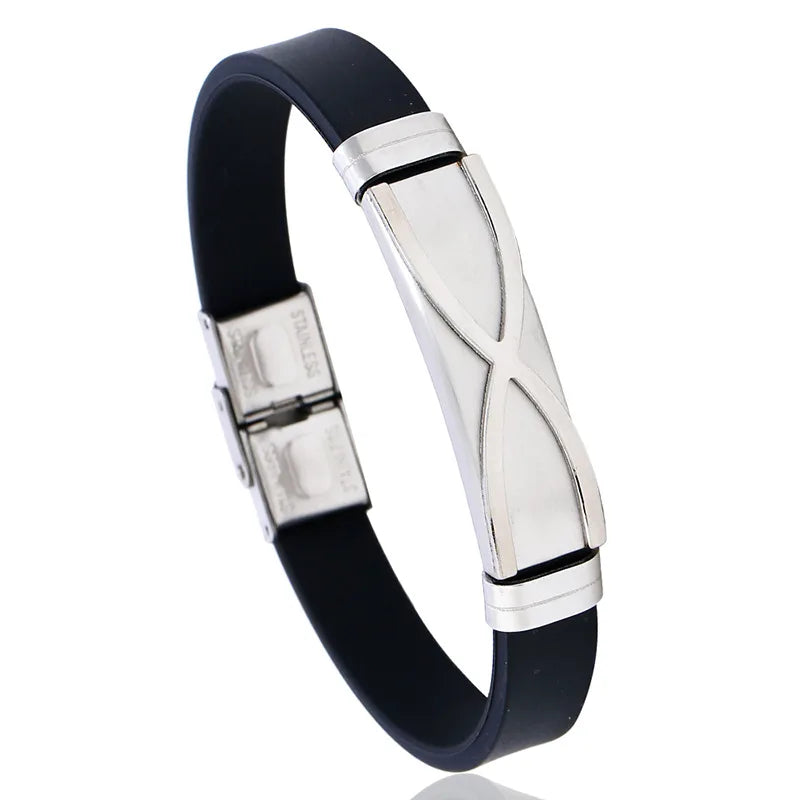 Punk Style Alloy-Woven Leather Couple Bracelets - Student Accessories Fashionable and Customizable Engraving