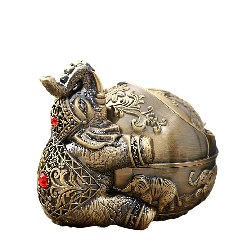 Household Fashion Metal Fall Proof Ashtray Creative Antique Anti Fly Ash Office Bedside Ashtray