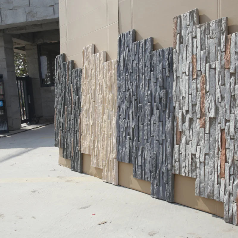 Modern Cultural Lightweight PU Stone City Wall Decoration Easy Installation Exterior Big Slab Form Waterproof Flame Retardant
