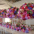 F363 Wedding Decoration Table Floral Centerpiece Silk Table Flower Center Piece Artificial Purple Rose Flower Balls for Wedding