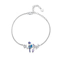 S925 Sterling Silver Spring/summer Colorful Kingfisher Platinum Plated Jewelry Bracelet
