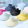 Wholesale Unisex Adult UV Protection Sun Hat Yellow Leopard Dot Oxford Sporty Street Visor Cap Promotional Sunscreen Cap
