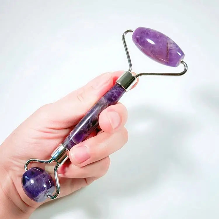 2026 Beauty Green Pink Crystal Stone Massager Gua Sha Set Facial Face Massage Rodillo De custom logo anti aging Amethyst roller