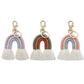 GT Handmade Boho Rainbow Key Chain Cloth Tassel Pendant Ethnic Style Car Accessories Key Chain