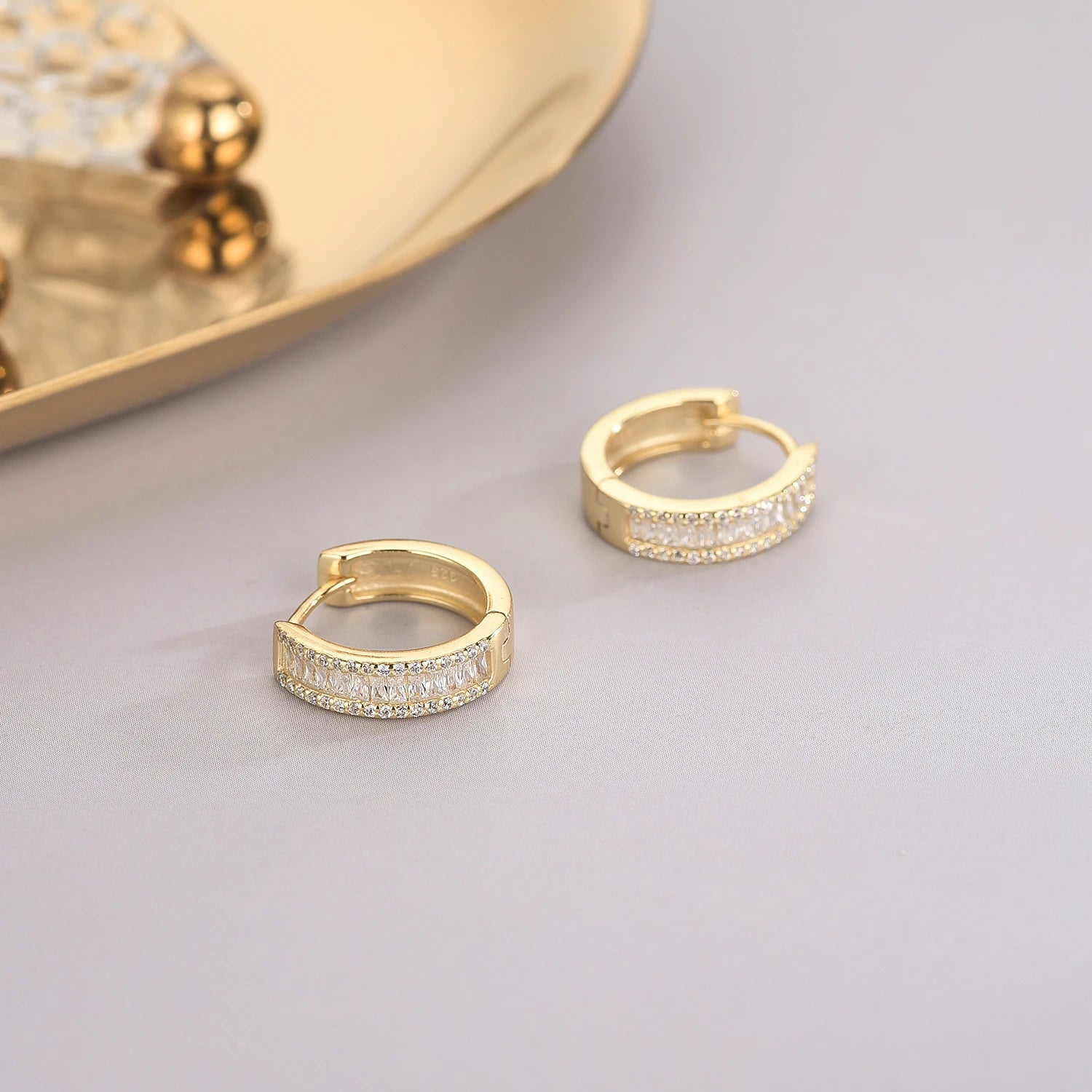 Chunky Thick Luxury Cz Bling Hoop Earrings