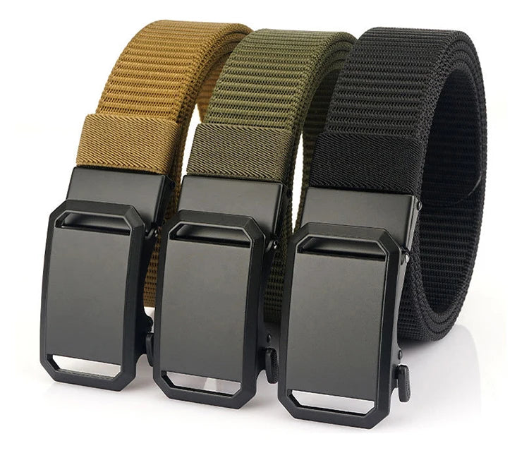 High Strength 3.8cm Ratchet Belt for Men and Women's Casual Webbing Belt for Jeans Pants - Adjustable Belt With Slide Buckle