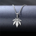Cheap and Hot Selling Stainless Steel Maple Leaf Necklace Women's Hip-hop Collarbone Chain Temperament Leaf Pendant