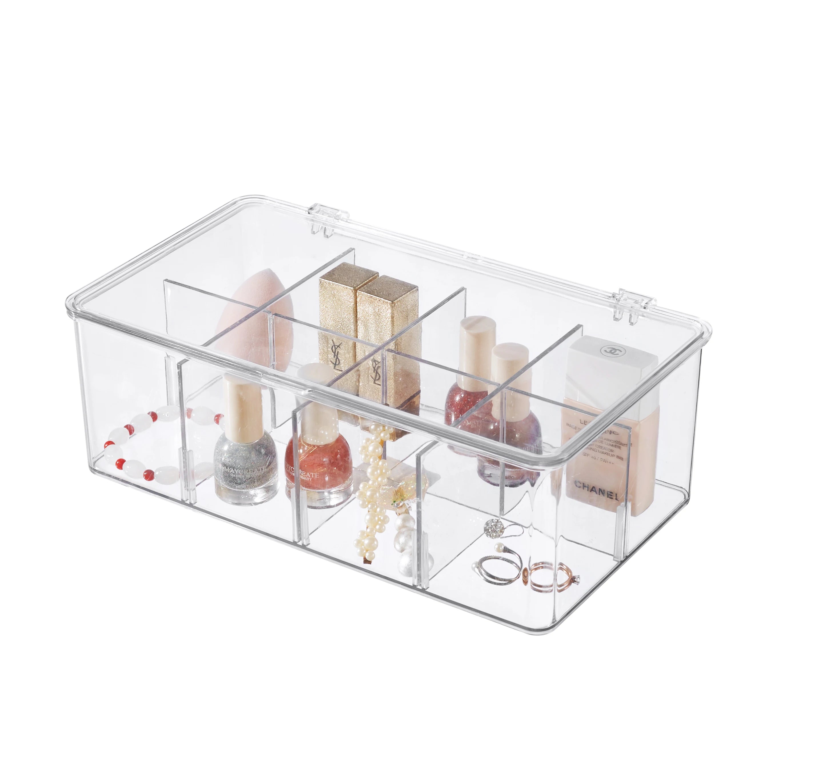 2024 Premium Cosmetic case Rotating Hot Sale Jewelry Storage Box Plastic Jewelry Storage Box Earrings Display Stand Container