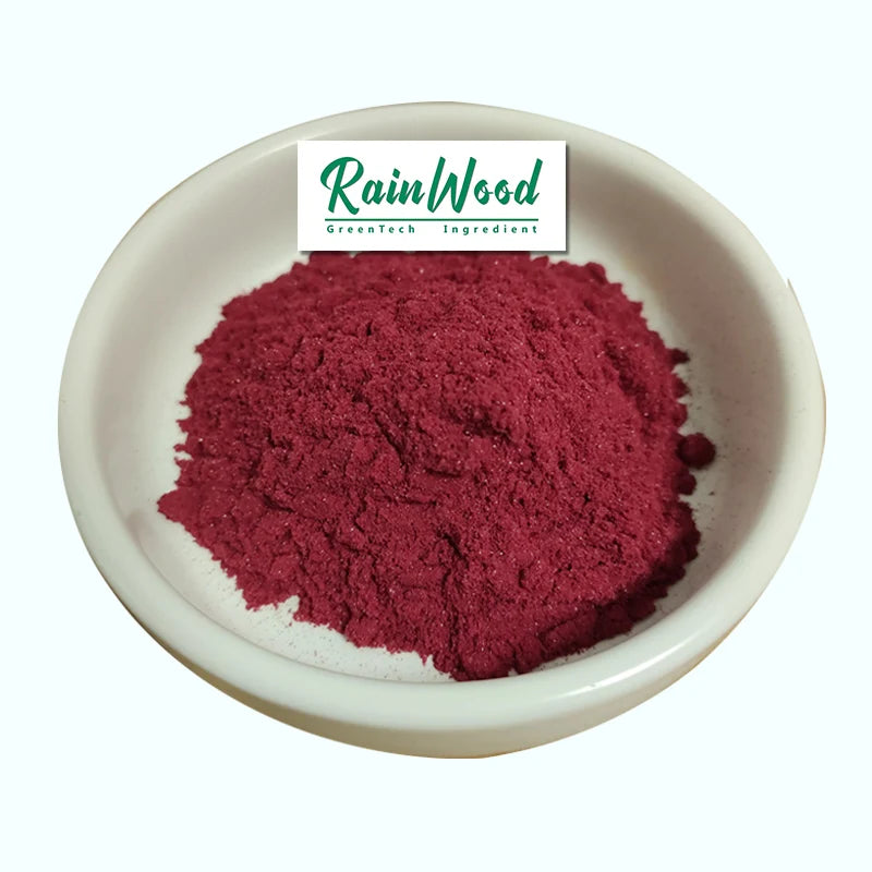 Rainwood Factory Supply Natural Red Kojic Rice Powder Red Yeast Rice Extract Fermented Monascus Extract E100 Monascus Red