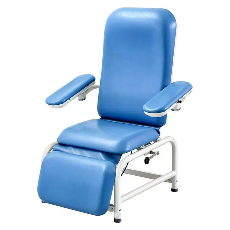 HICOMED Wholesale Manual Blood Collection Chair Manual Adjustable Blood Transfusion Chair Blue Blood Donation Chair