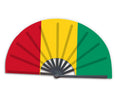 2022 Wholesale Custom Printed National Cuntry Flag Guinea Folding Bamboo Hand Held Fan