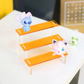 Orange Acrylic Toy Display Stand Semi Transparent Orange Assembling Desktop Display Platform DIY Assembly